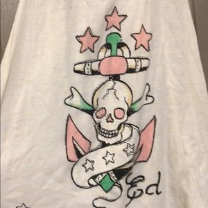 ✨ Cream Ed Hardy Tank
